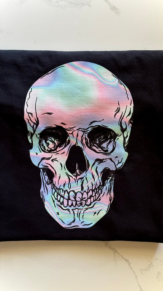 Pastel holographic inspired skull